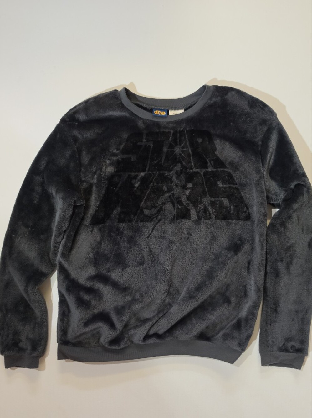 Star Wars Velvet Sweater Womens Small Oversized Black Retro Style Logo